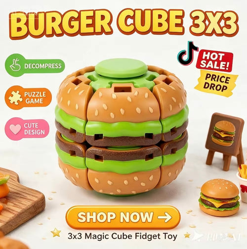 Burger push spinner fidget toy