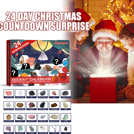 Crystals and stones inside the advent calendar